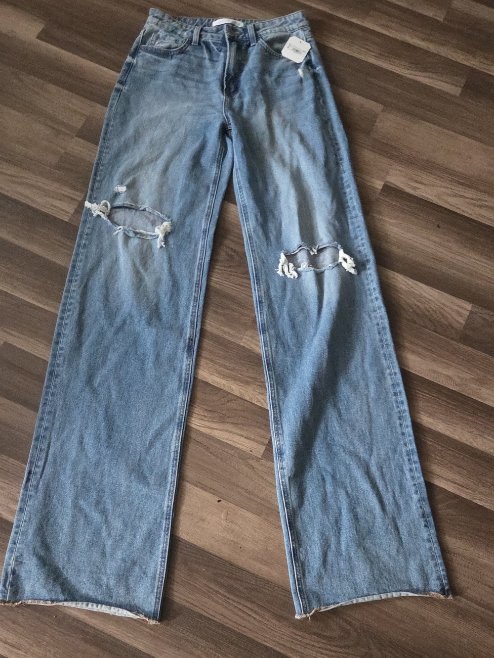 Altar'd State Distressed Wide-Leg Jeans Size 27 Inseam 40" TALL GIRL NWT